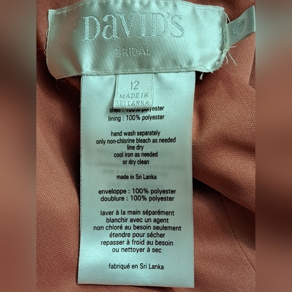 David's Bridal Sedona Flutter Sleeve Dress In Chianti    Size 12 - Picture 12 of 12